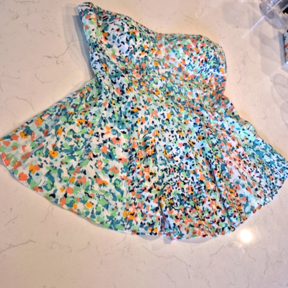 BCBGeneration Colorful Strapless Top Size Small